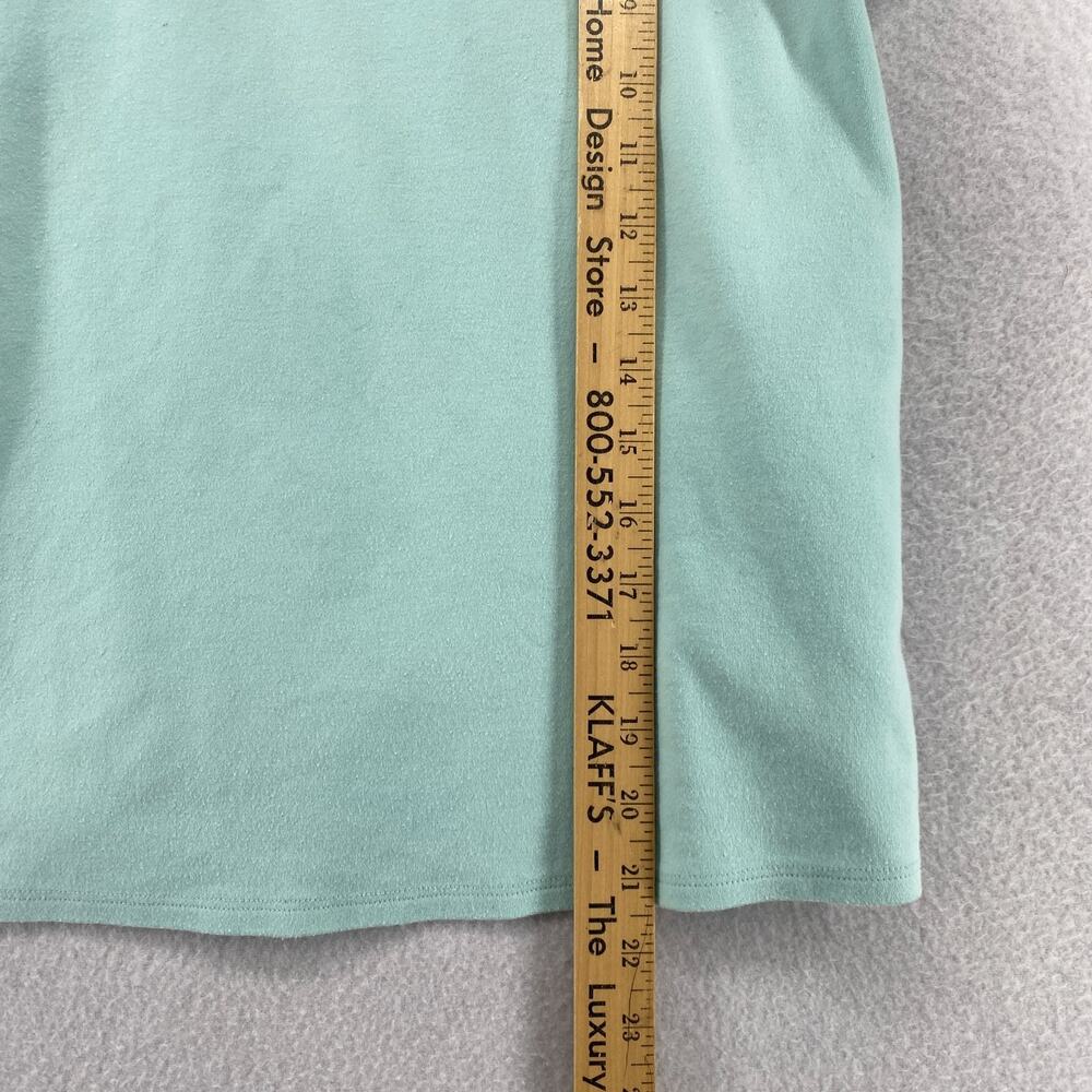 EILEEN FISHER Top M Cotton Jersey Interlock Crewneck Short Sleeve Green - Picture 9 of 10